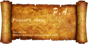 Poszert Anna névjegykártya